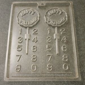 Plastic Happy Birthday Number Chocolate Or Candy Mold For Suckers Or Lollipops